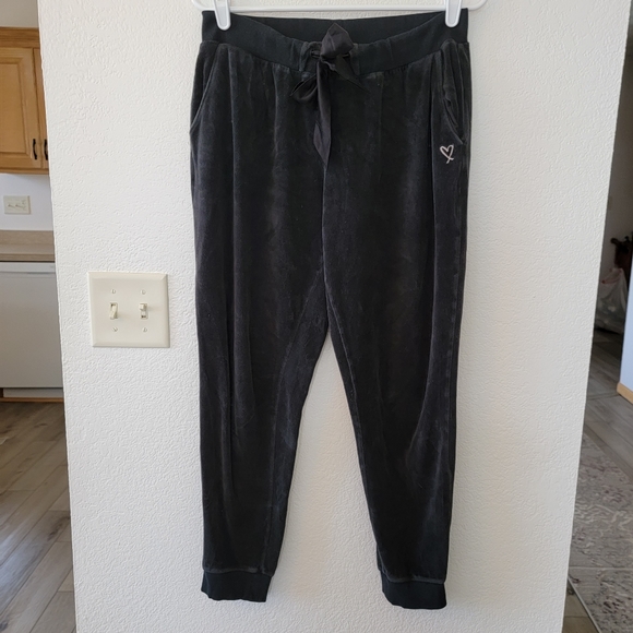 Victoria's Secret Black Velour Jogger Size M - Picture 6 of 9